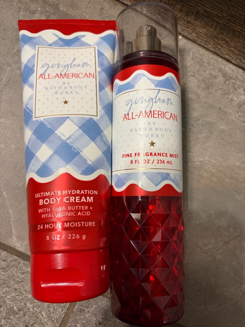 Bath & Body Works Gingham All-American Body Cream & Fragrance Mist - Red, Blue